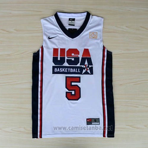 Camiseta USA 1992 Kevin Durant #5 Blanco